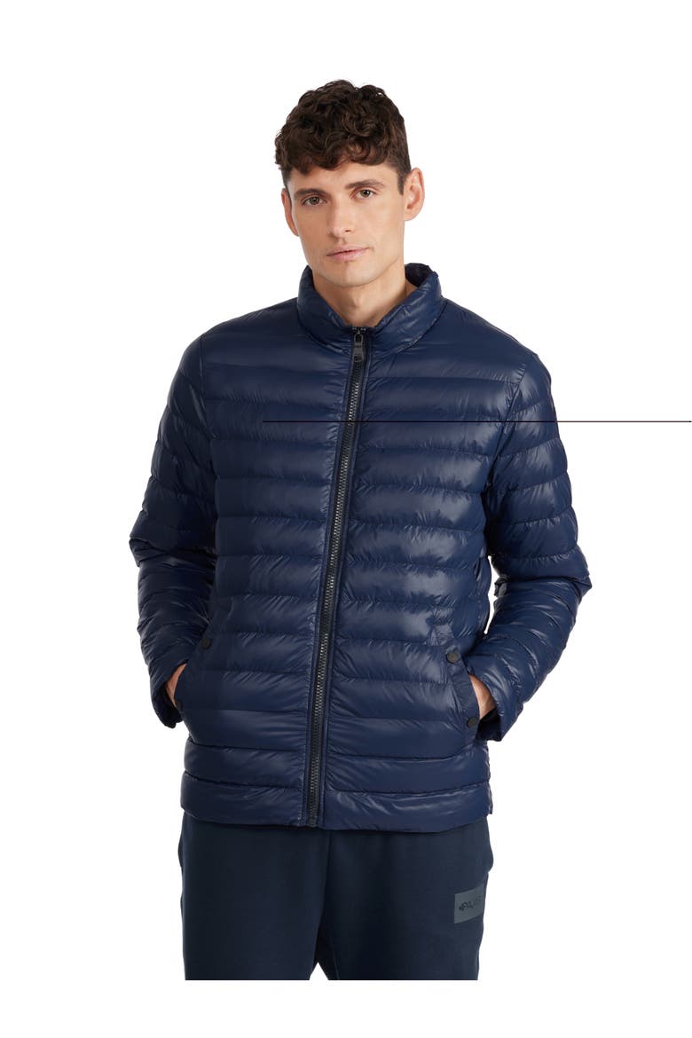 Men's Altair Mid Length Parka with Welded Detail and Detachable Hood, Alternate, color, Navy