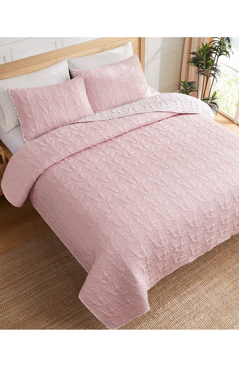 Jessica Simpson Hazel Quilt Comforter & Sham Set, Alternate, color, Hazel Pink