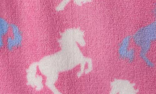 Hatley Kids' Beautiful Horses Hooded Fleece Robe In Pink