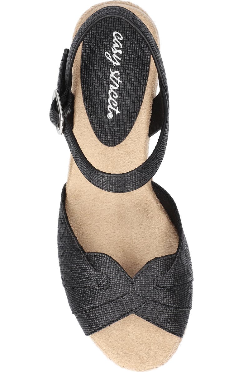 EASY STREET Miramar Ankle Strap Wedge Sandal, Alternate, color, Black