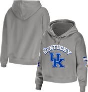 WEAR by Erin Andrews Women's WEAR by Erin Andrews Gray Kentucky Wildcats Mixed Media Cropped Pullover Hoodie