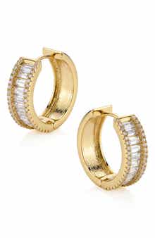 Cubic Zirconia Huggie Hoop Earrings