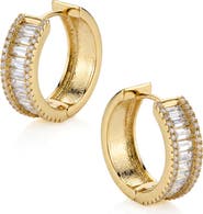 CZ by Kenneth Jay Lane Cubic Zirconia Huggie Hoop Earrings