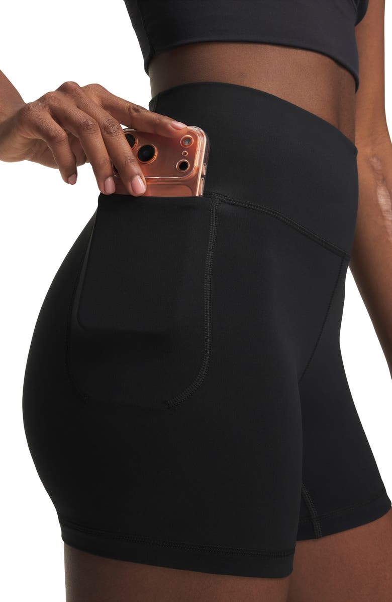 Under Armour Meridan Middy High Waist Bike Shorts, Alternate, color, Black / / Black