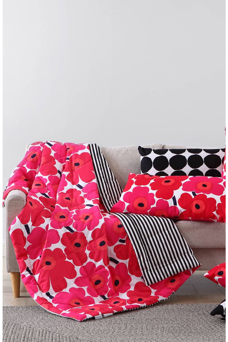 Pieni Unikko Reversible Throw Blanket, Alternate, color, RED