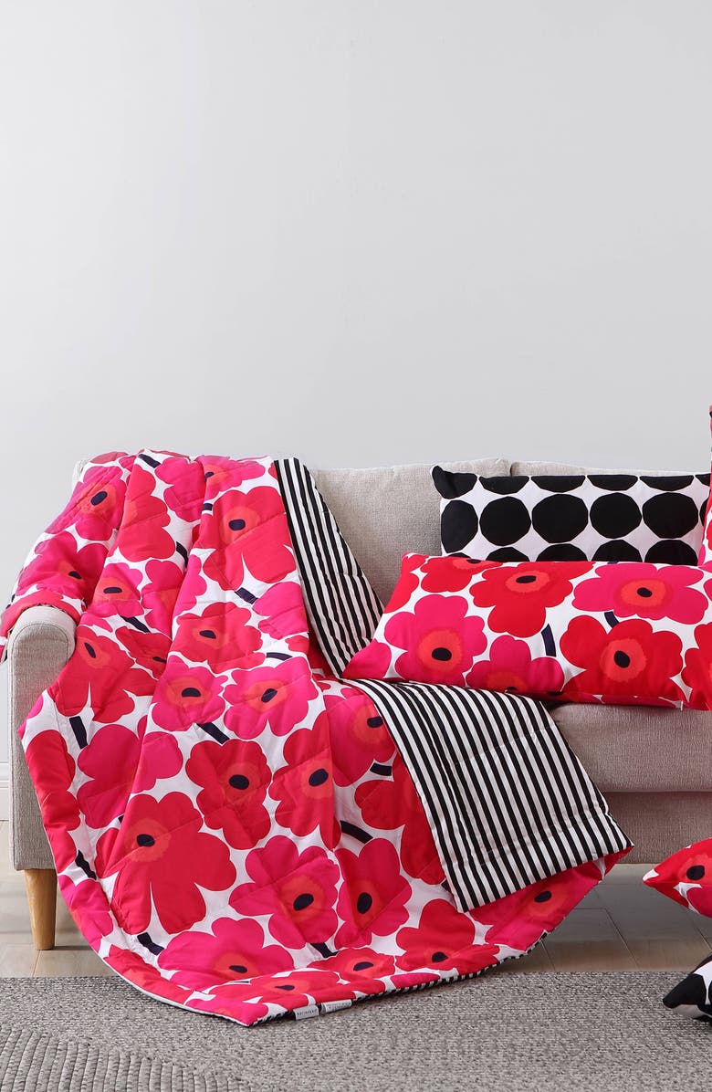 Marimekko Pieni Unikko Reversible Throw Blanket, Alternate, color,