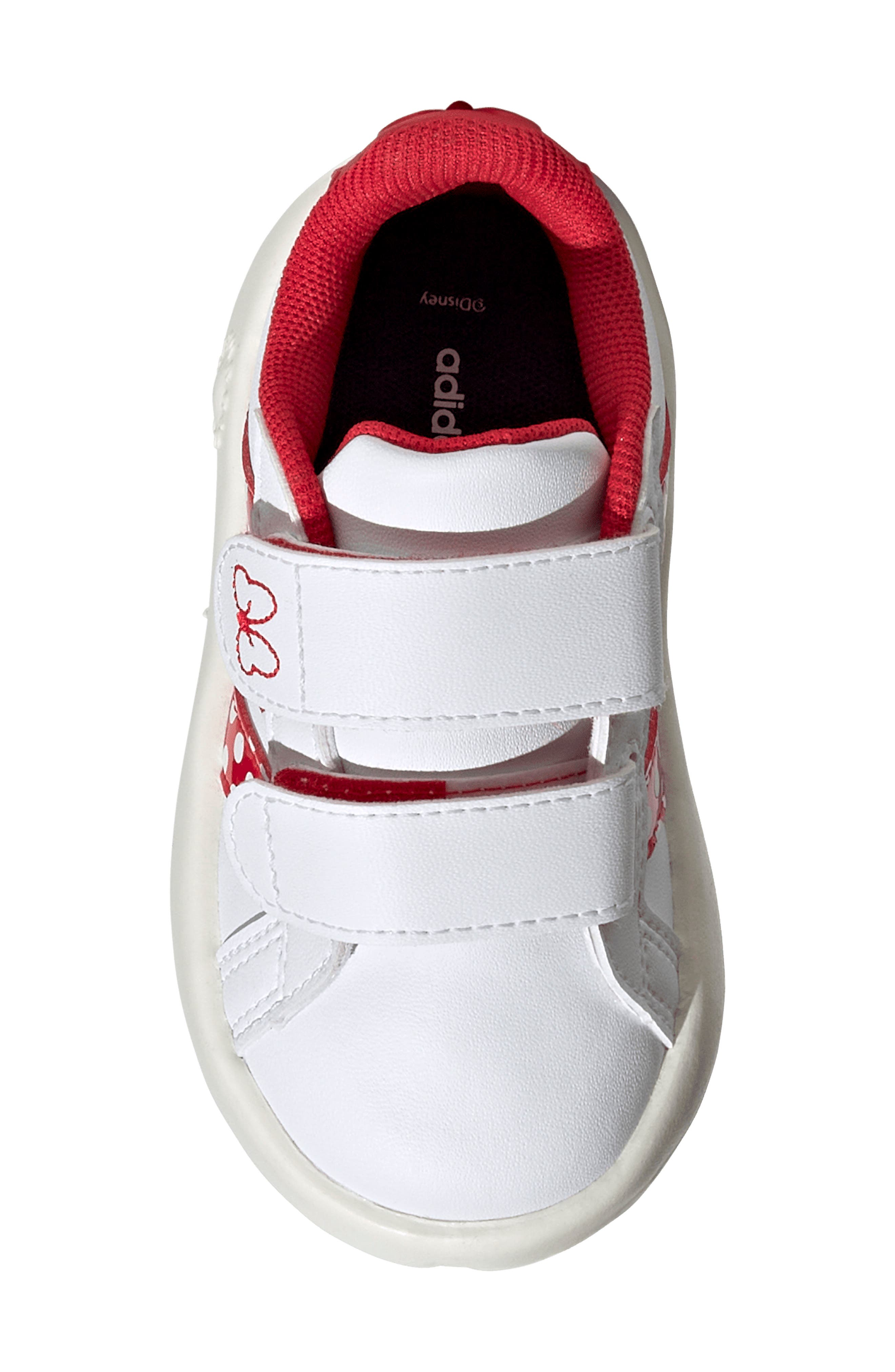 Kids' Grand Court Minnie Sneaker, Alternate, color, WHITE/ PURE RUBY/ OFF WHITE