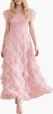 Needle & Thread Genevieve Ruffle Short Sleeve Maxi Gown
