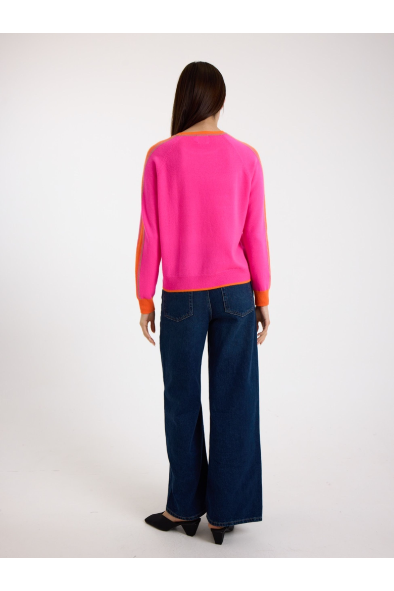 Long Sleeve 100% Cashmere Sweater, Alternate, color, DIVA PINK
