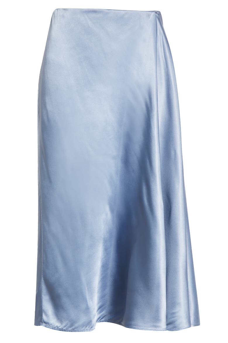 Coimbra Satin Midi Skirt, Alternate, color, CORNFLOWER BLUE
