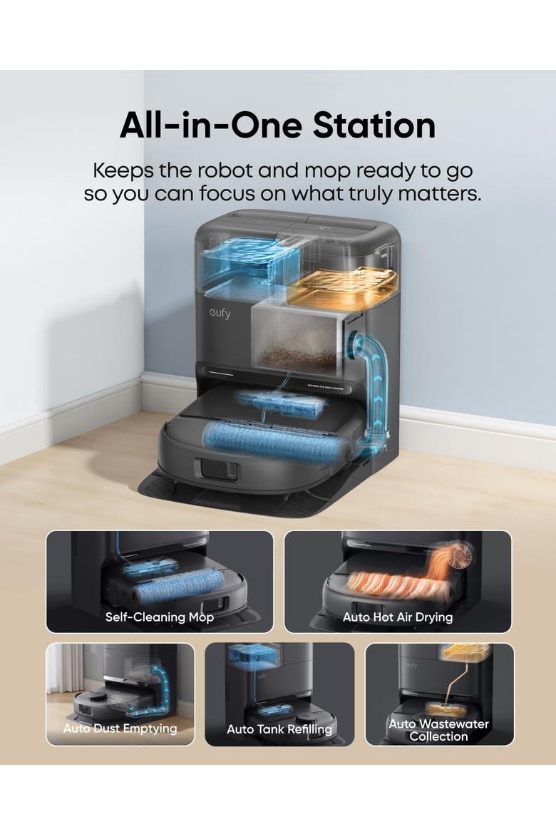 C28 Robot Vacuum and Official RoboVac Hard Floor Cleaning Solution, Alternate, color, Black