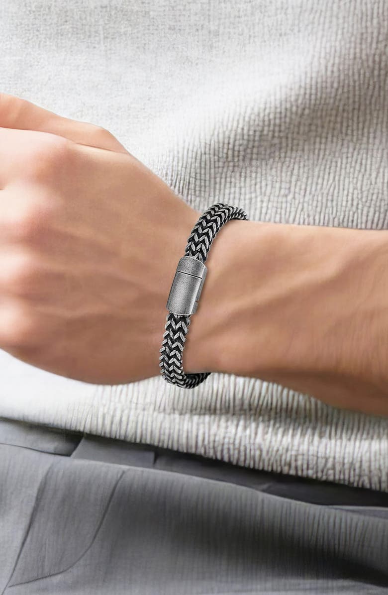 GEOFFREY BEENE Men's Double Franco Chain Bracelet, Alternate, color, Black