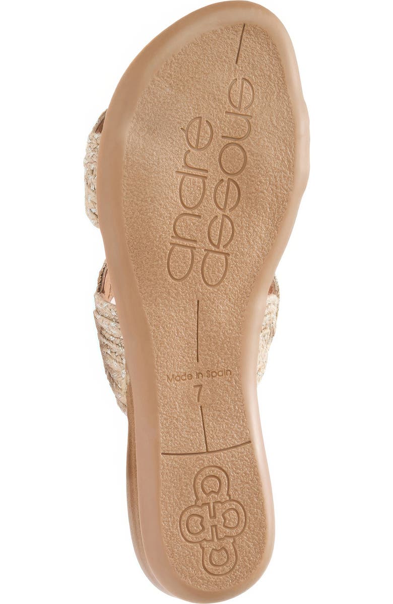 André Assous Nizzie Double Strap Slide Sandal, Alternate, color, Natural/ Platino