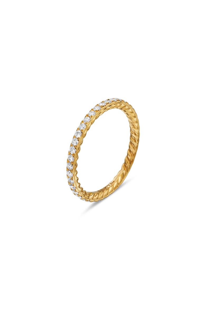 DY Eden Band Ring in 18K Yellow Gold with Pavé Diamonds, Alternate, color, GOLD