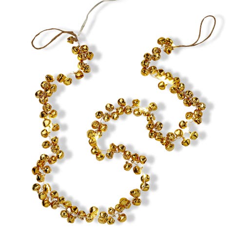 Jingle Bells LED String Lights Decorative Gold Metal Bells