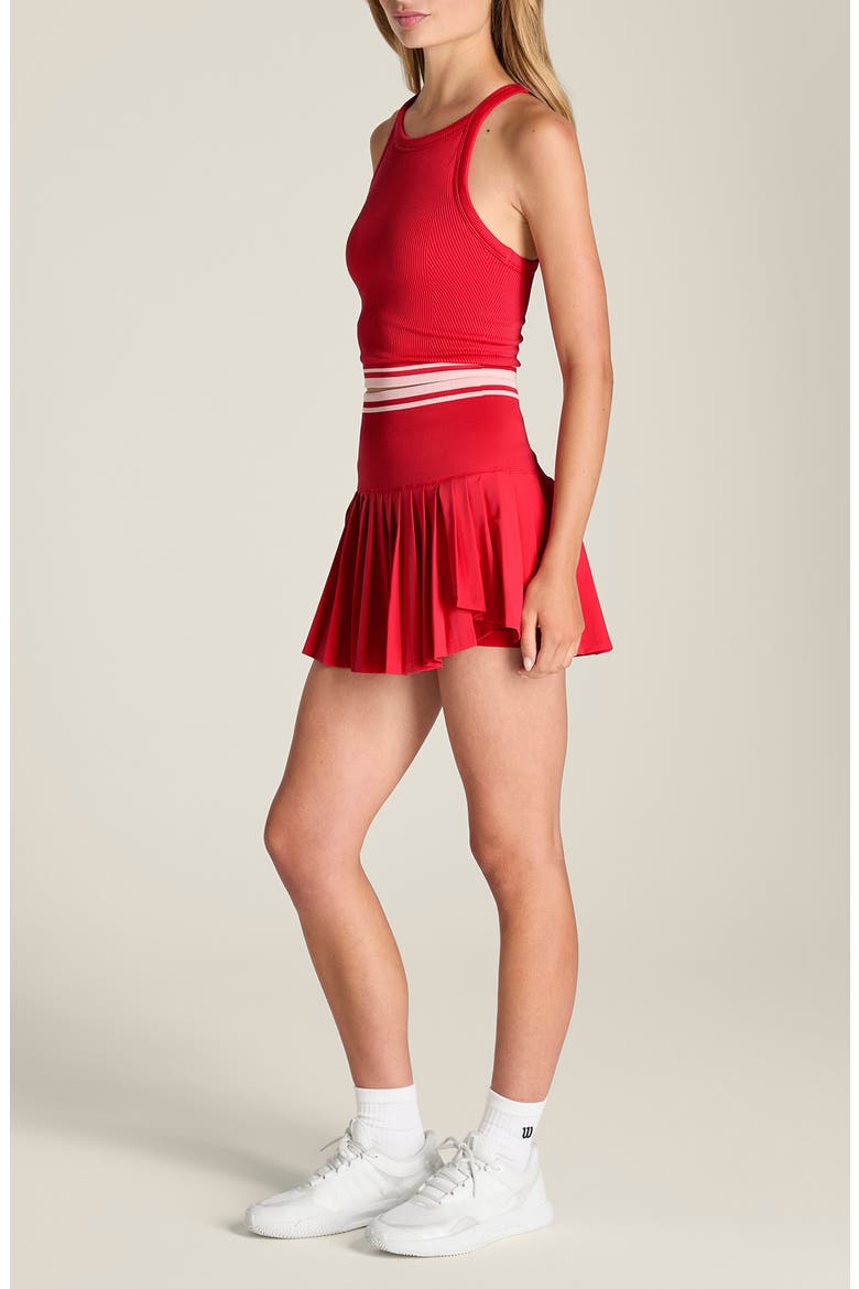 Midtown Performance Wrap Miniskirt, Alternate, color, VARSITY RED