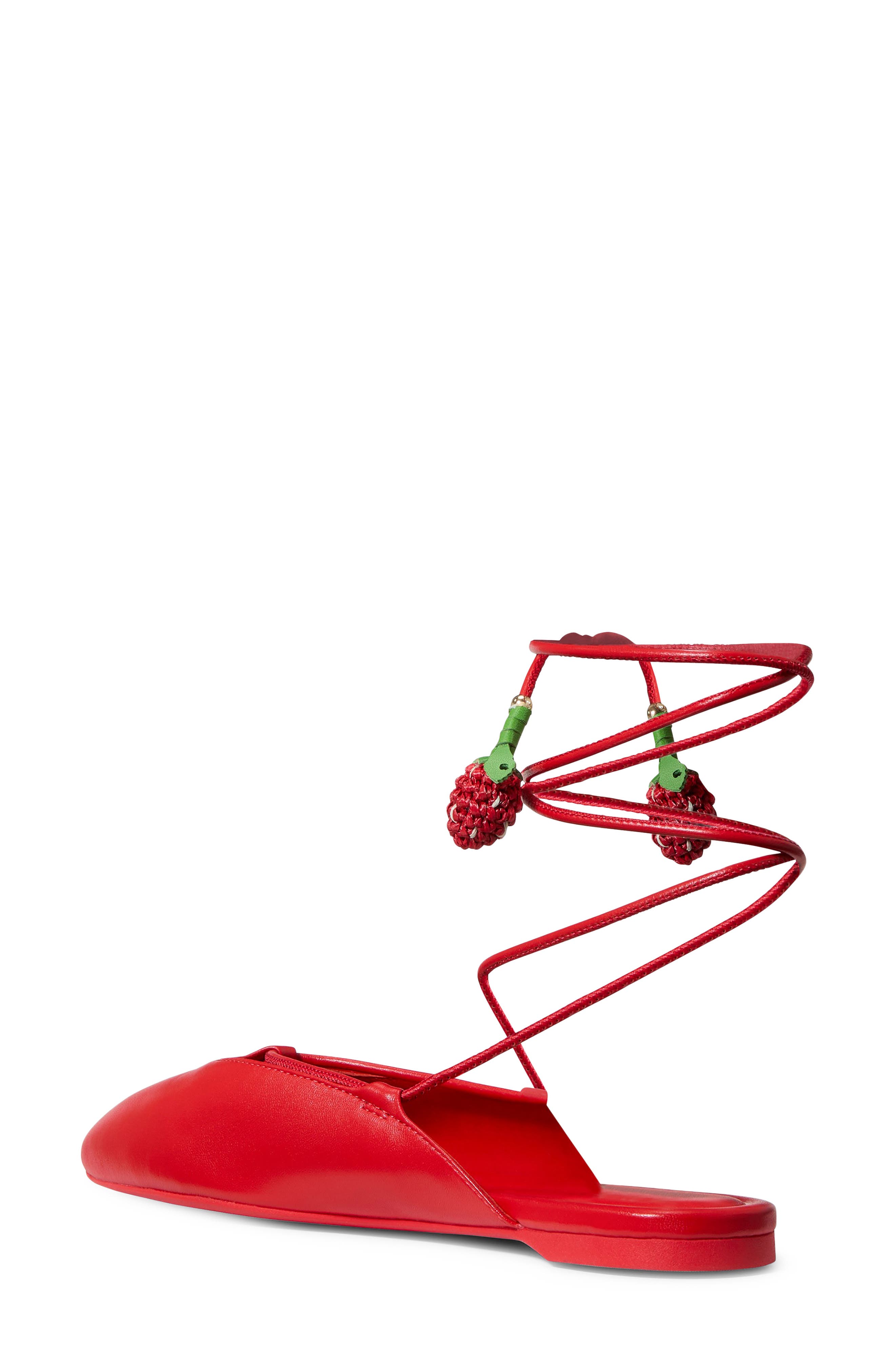 Kate Spade New York strawberry ankle wrap flat, Alternate, color, Heirloom Tomato