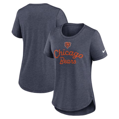 Women's Nike Navy Chicago Bears Script Tri-Blend T-Shirt