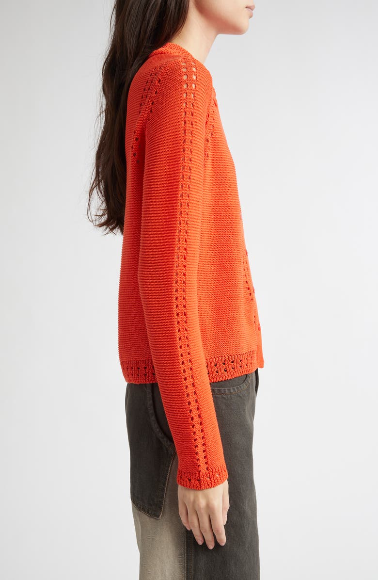 Eckhaus Latta Sol Pointelle Cotton Cardigan, Alternate, color, 