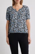 AK ANNE KLEIN Floral Peasant Top