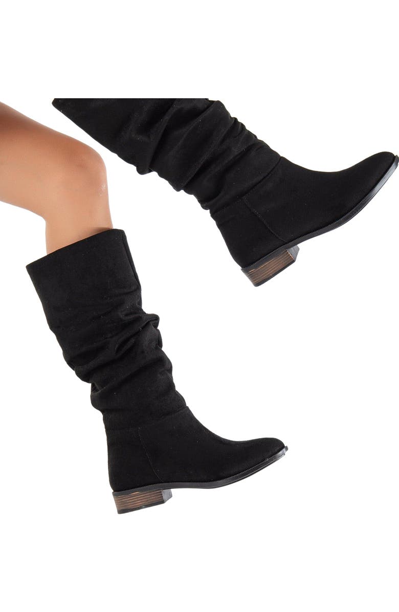 Forever & Always Shoes Maribel Knee High Slouch Boots, Alternate, color, Black Suede