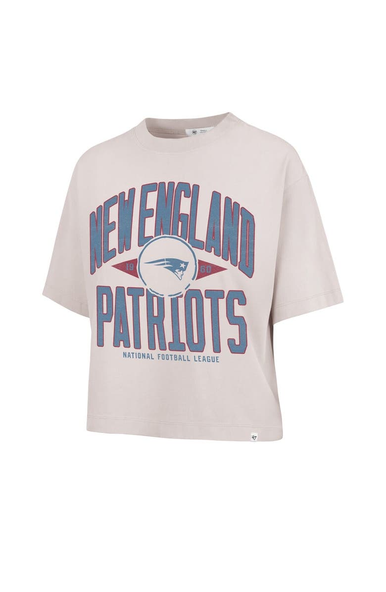 '47 Women's '47 Natural New England Patriots Cropped Windthrow Ravine T-Shirt, Alternate, color, 