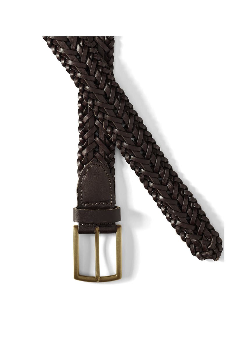 Leather Braid Belt, Alternate, color, Brown