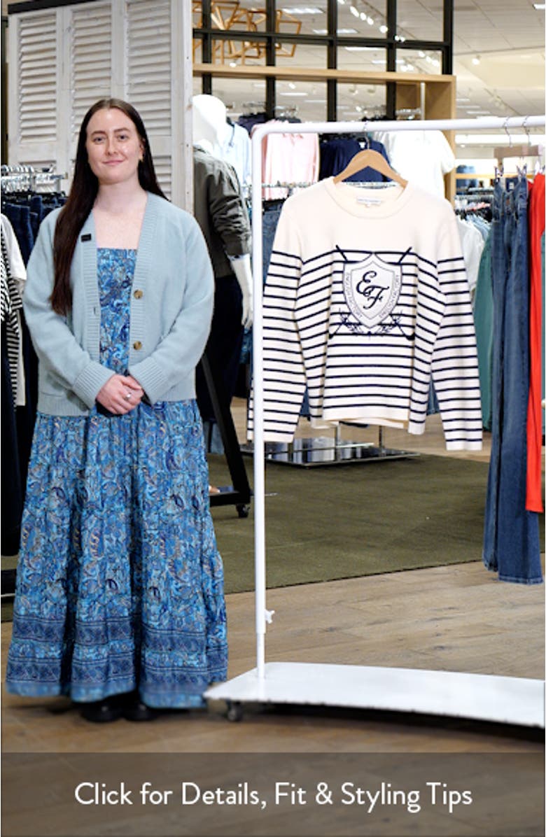 Sports Club Golf Embroidered Stripe Long Sleeve Knit Top, sales video thumbnail