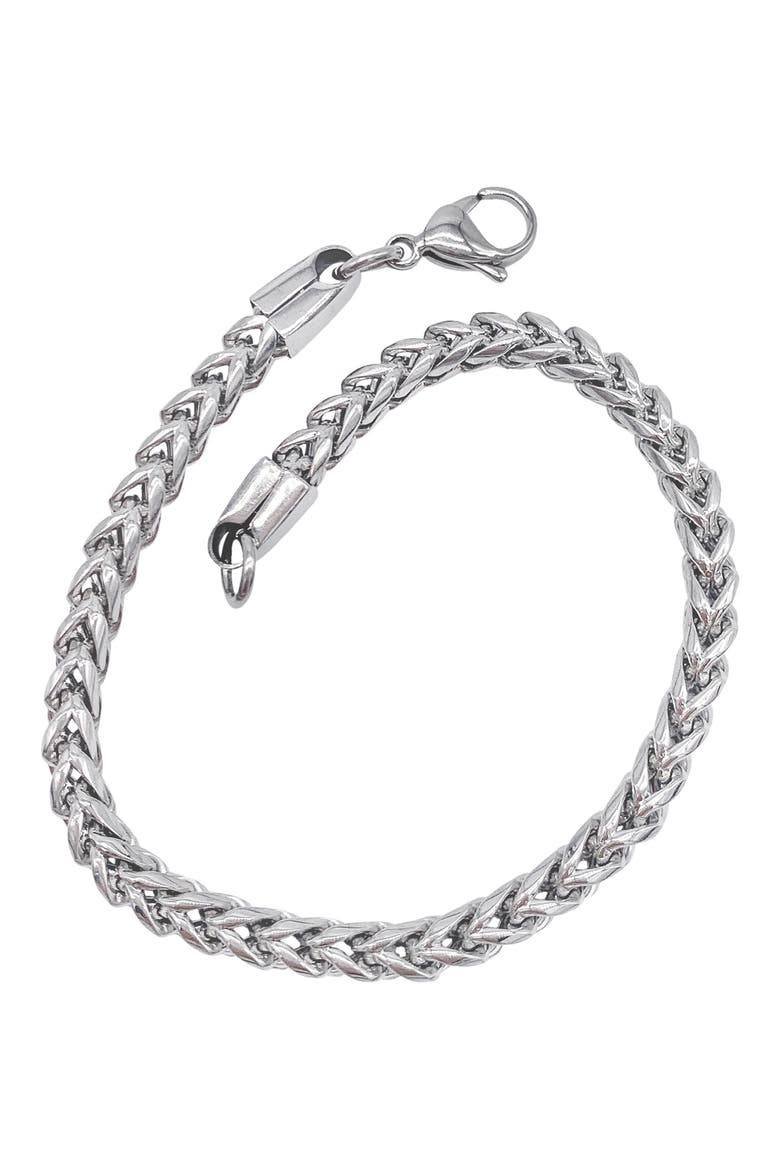 Men's Water Resistant Franco Chain Bracelet, Alternate, color, SILVER