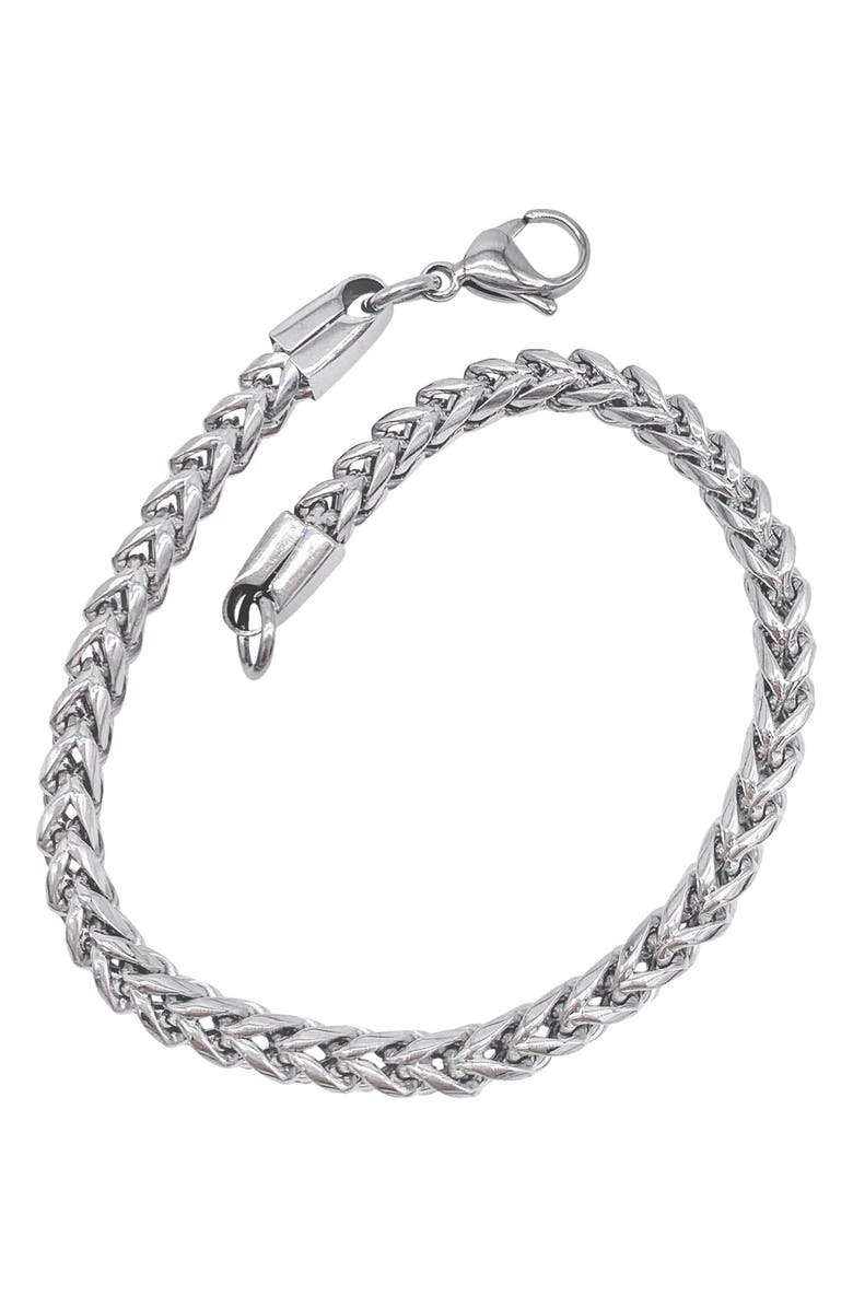 Adornia Men's Water Resistant Franco Chain Bracelet, Alternate, color, Silver