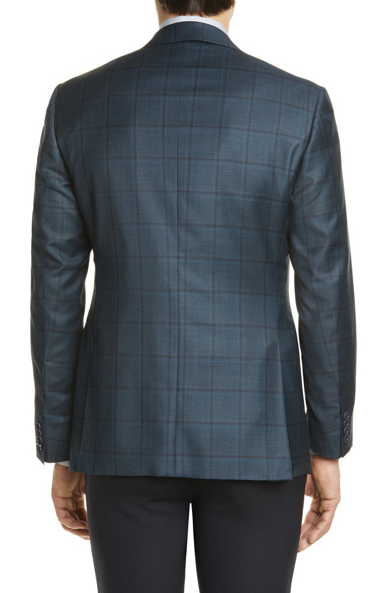 Canali Sienna Soft Classic Fit Windowpane Wool Sport Coat, Alternate, color, 