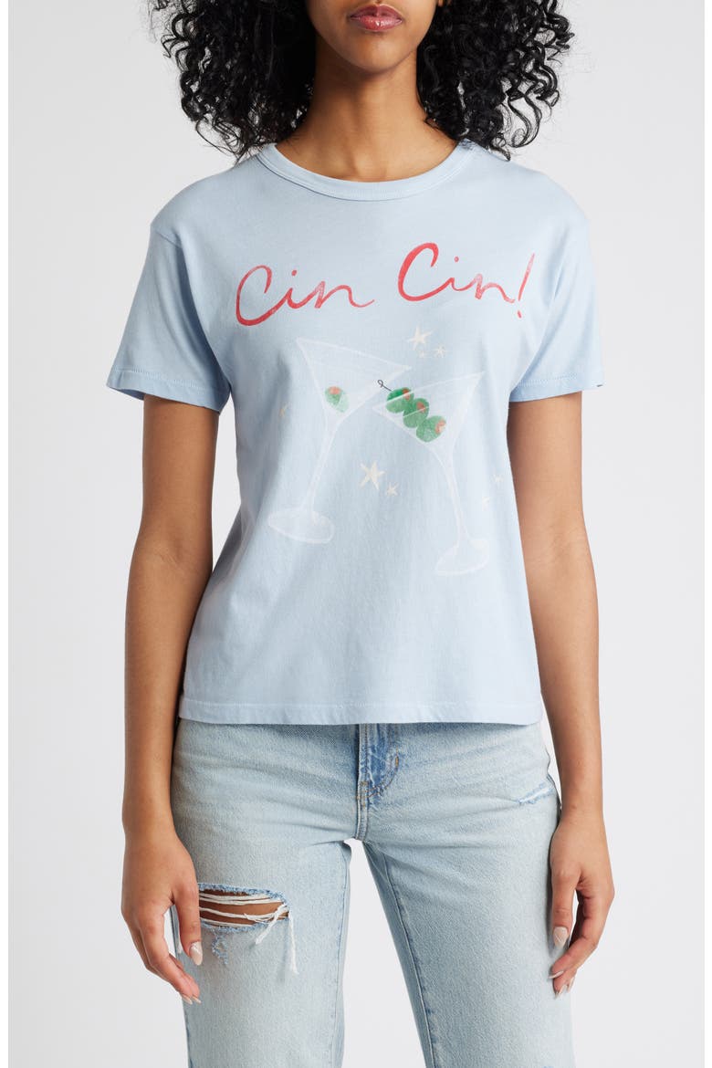 Cin Cin Cotton Graphic T-Shirt, Main, color, POWDER BLUE