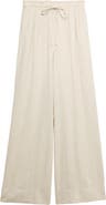 M&S Linen Blend Wide Leg Drawstring Pants