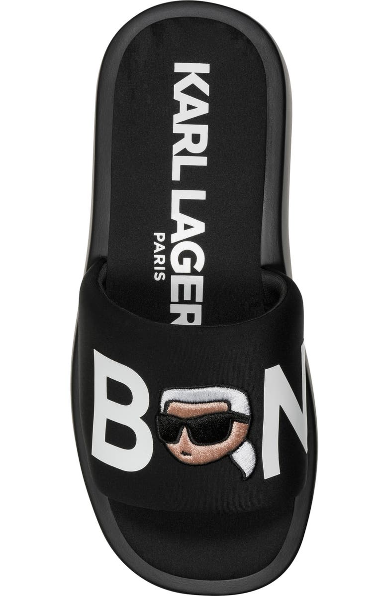 KARL LAGERFELD PARIS Opal Bonjour Platform Slide Sandal, Alternate, color, Black