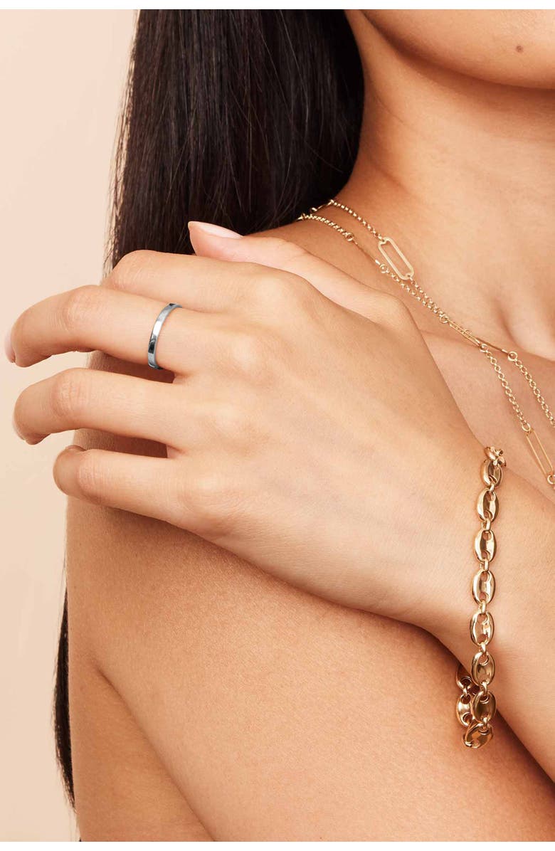 Oradina 14K Gold Forever Band Stack Ring, Alternate, color, White Gold