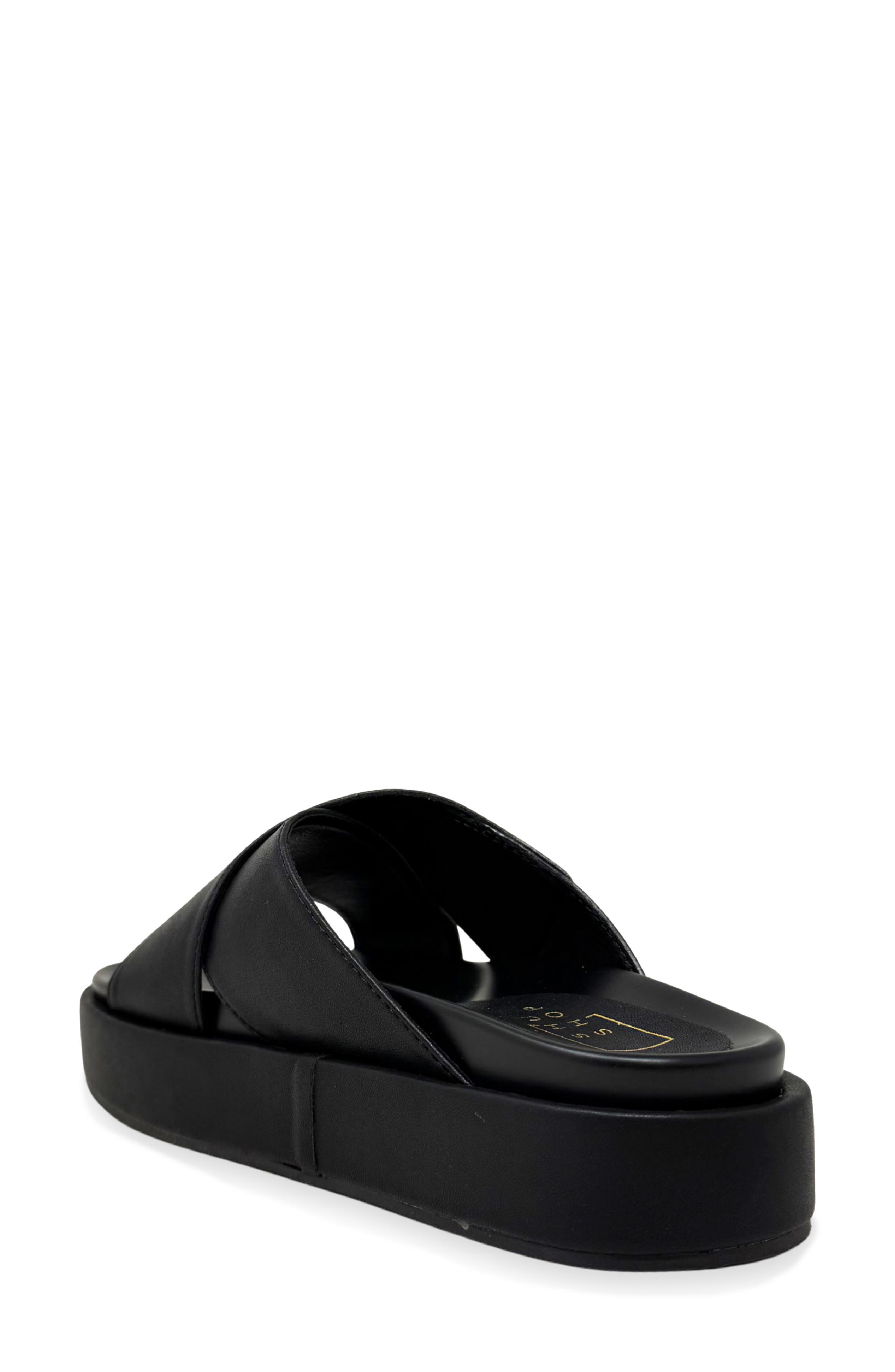 SHUSHOP Katie Platform Slide Sandal, Alternate, color, Black