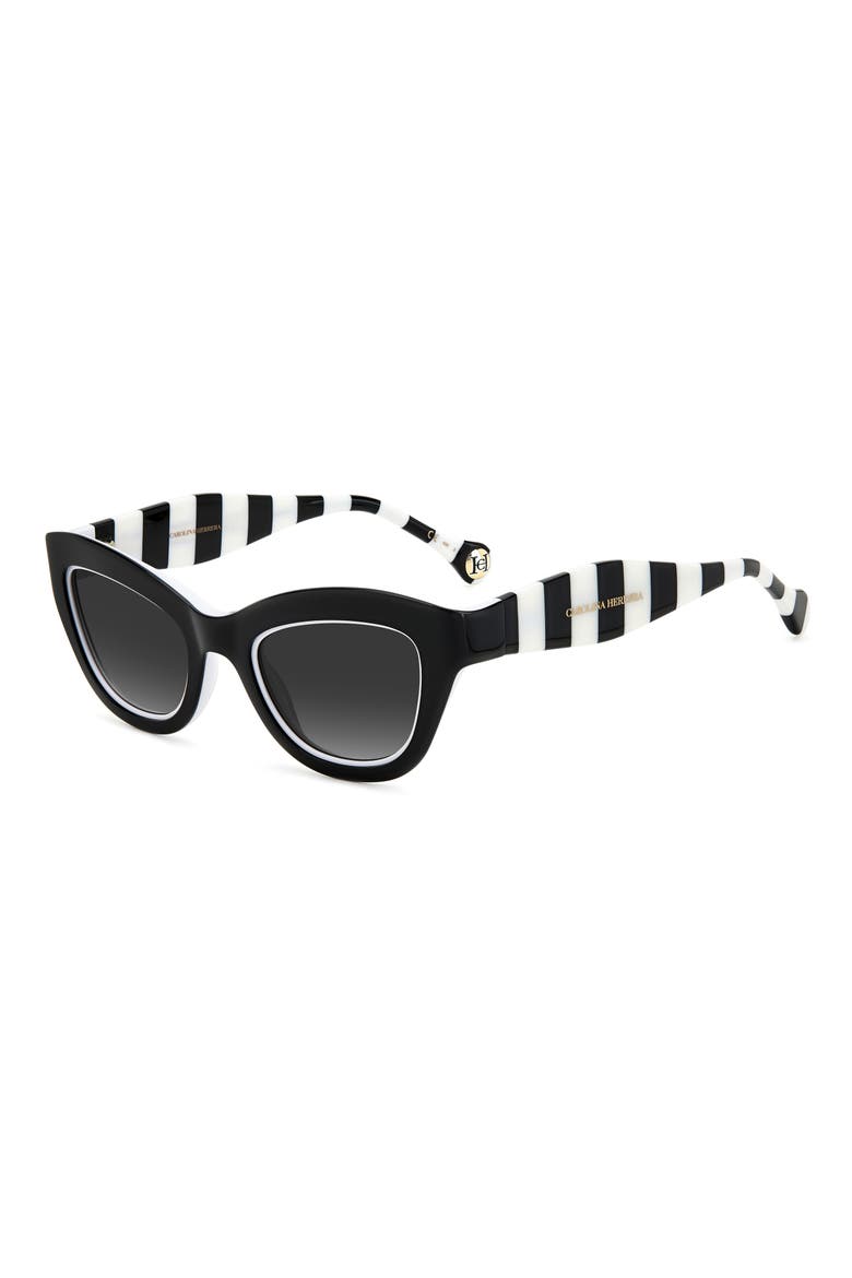 51mm Gradient Cat Eye Sunglasses, Alternate, color, BLACK WHITE / GREY SHADED