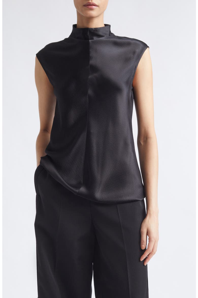 Rhea Sleeveless High Neck Top, Main, color, BLACK