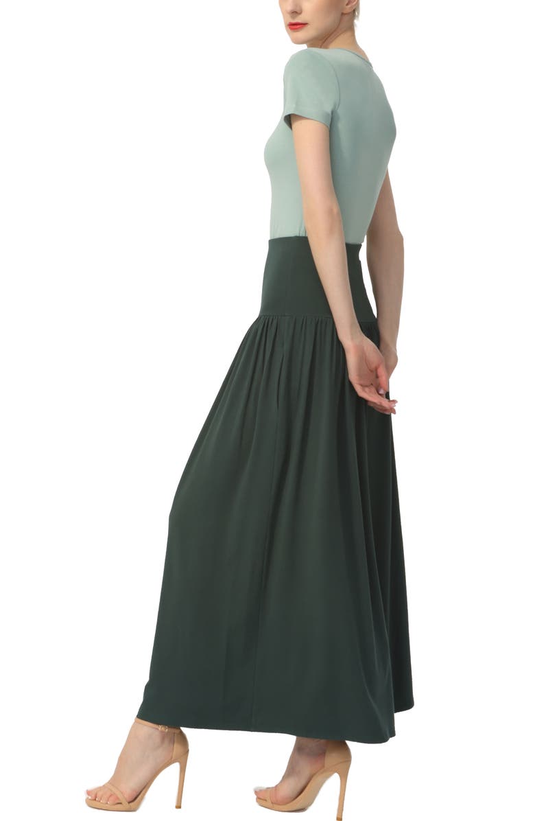 Kimi & Kai Women's Tiered Maxi Skirt, Alternate, color, Forest Green