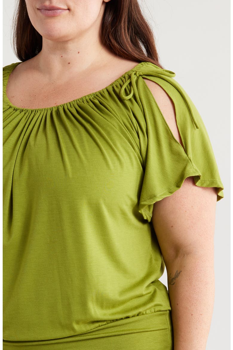 Banded Blouson Top, Alternate, color, KIWI
