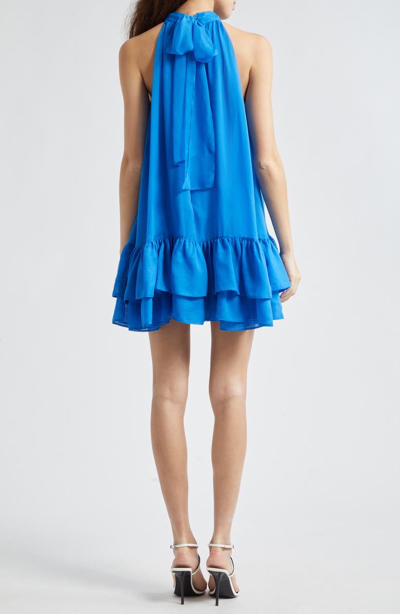 Alice + Olivia Erna Ruffle Hem Minidress, Alternate, color, French Blue