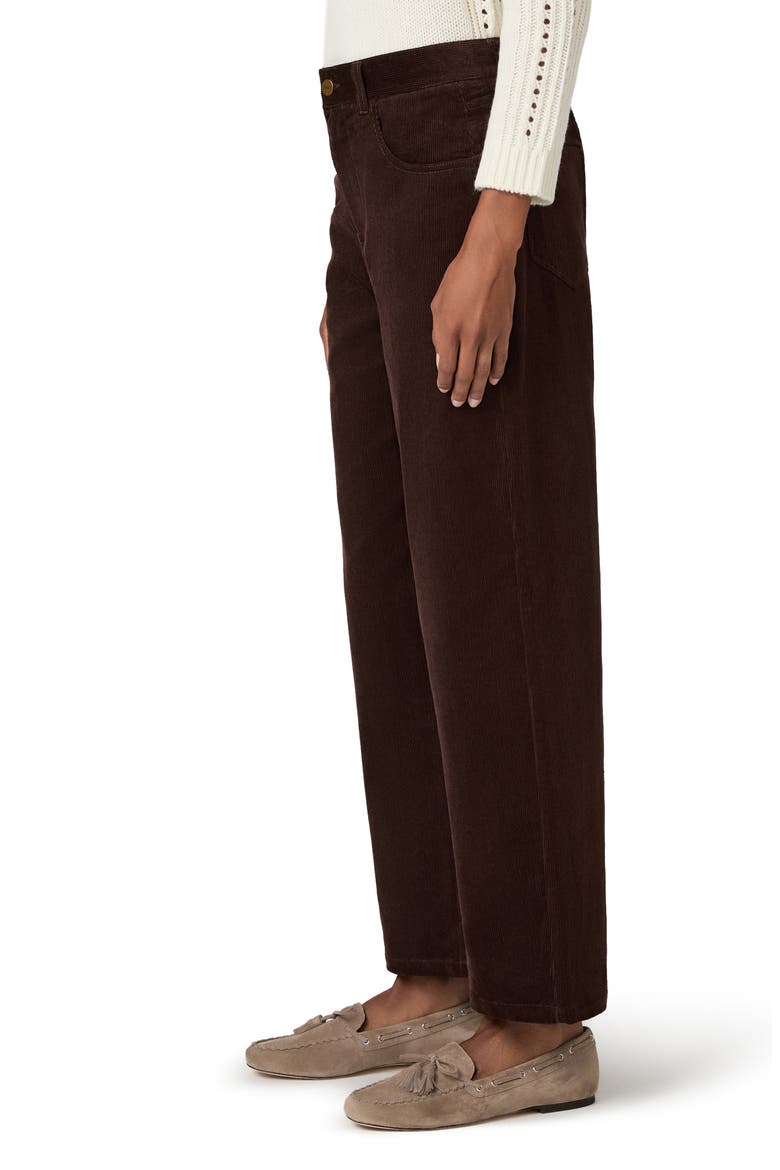 Arellia High Waist Corduroy Ankle Barrel Pants, Alternate, color, MARULA BROWN