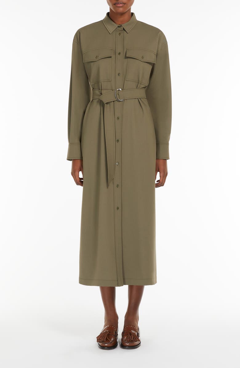 Weekend Max Mara Long Sleeve Belted Shirtdress, Main, color, 