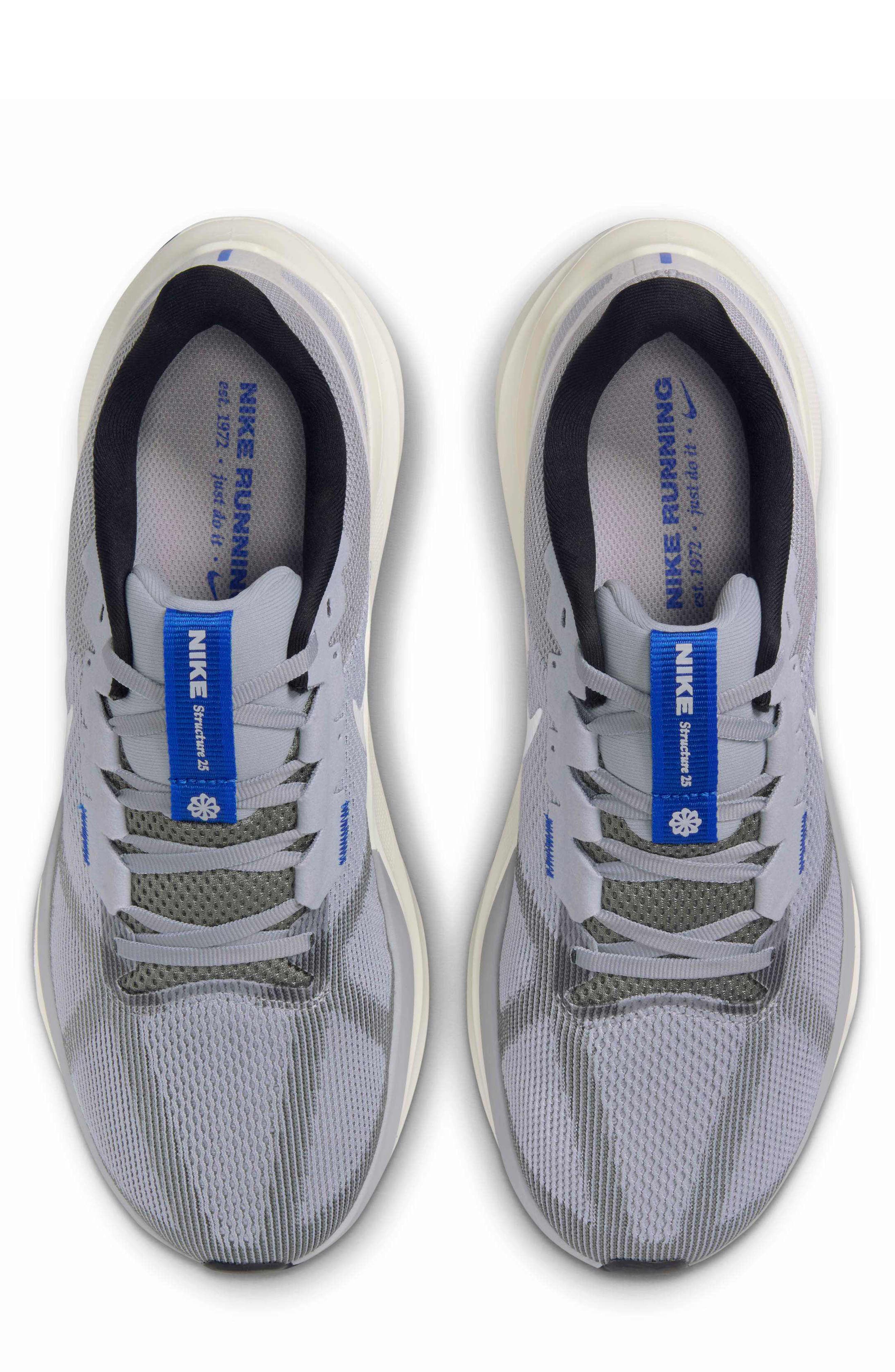 Nike Air Zoom Structure 25 Running Shoe, Alternate, color, Grey/ White/ Wolf Grey/ Sail