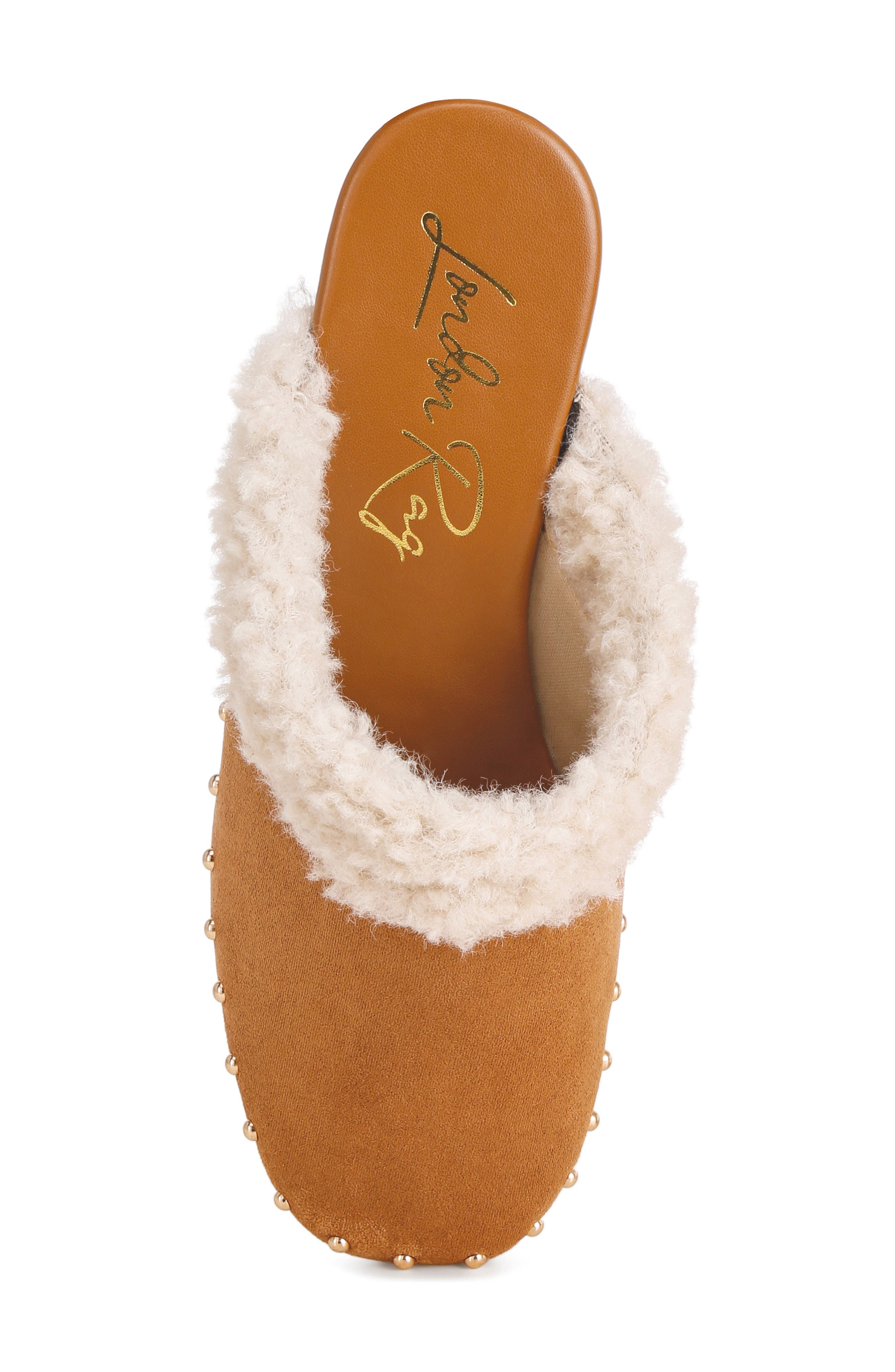 Obsidian Studded Suede Mule, Alternate, color, TAN