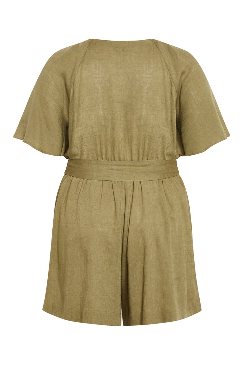Brielle Belted Romper, Alternate, color, OLIVE