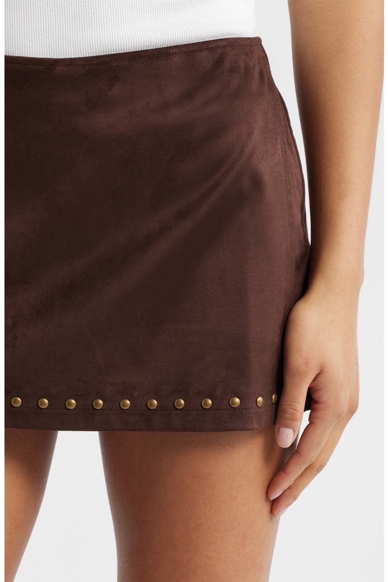 Faux Suede Skort, Alternate, color, COFFEE BEAN