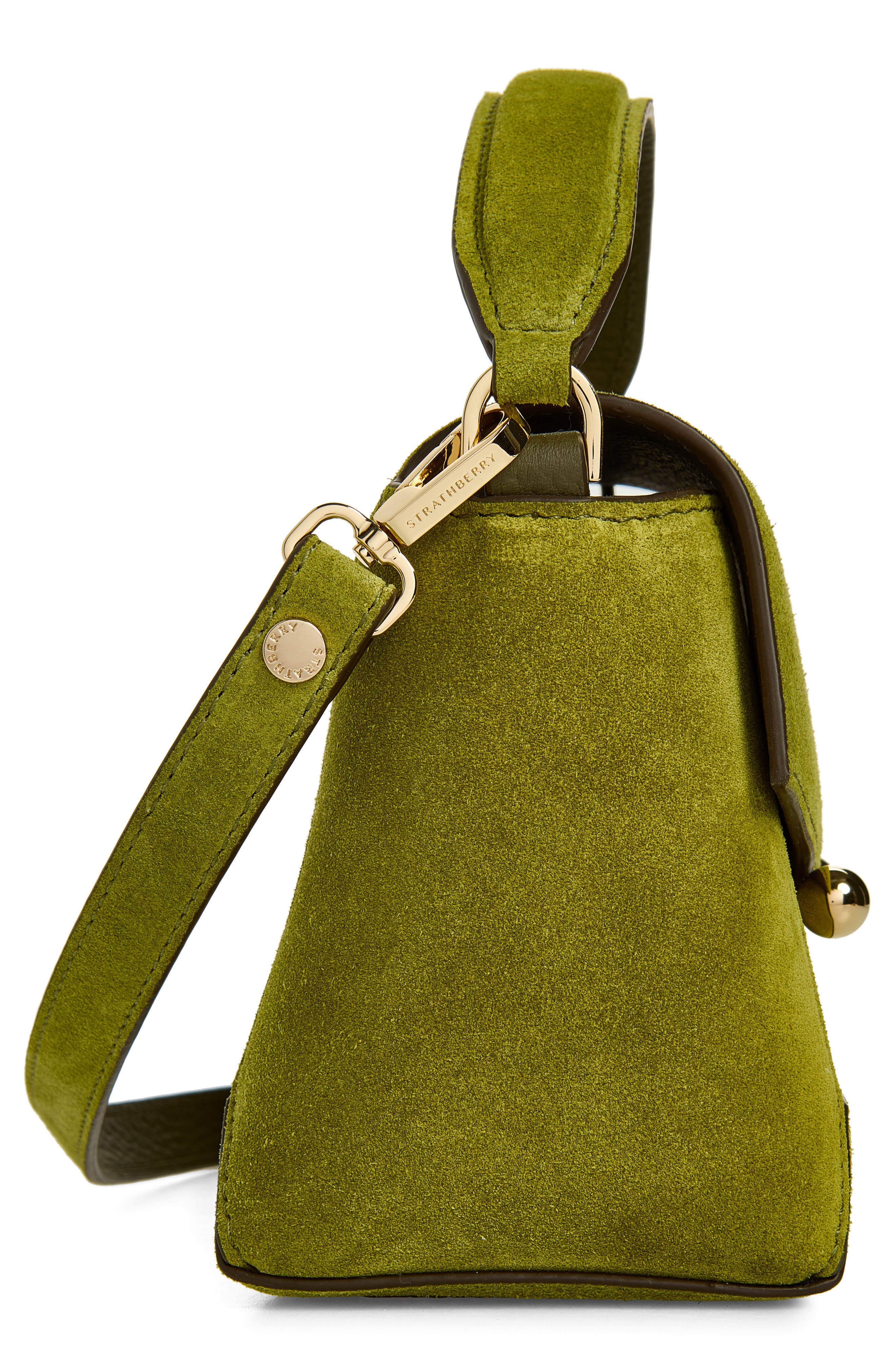 Nano Mosaic Suede Top Handle Bag, Alternate, color, LIME/ KHAKI