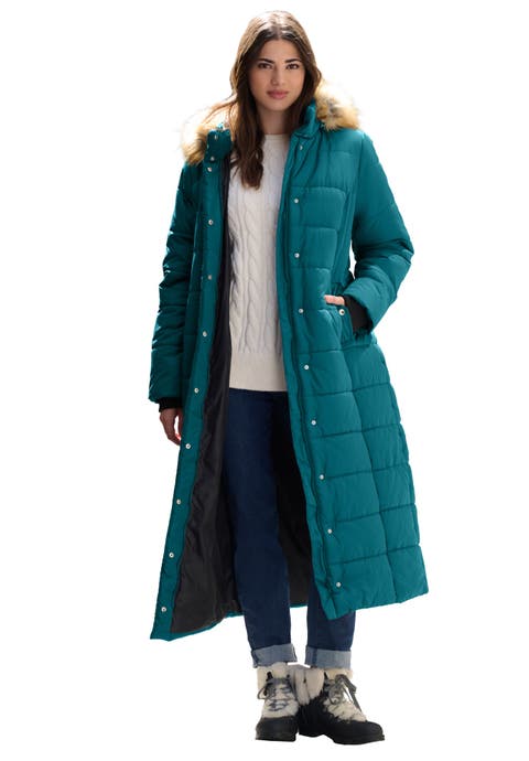Plus Size Maxi Length Puffer Coat (Plus)
