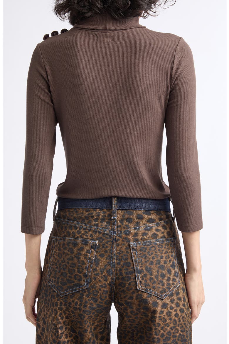 Aja Turtleneck Top, Alternate, color, DARK JAVA/ GOLD